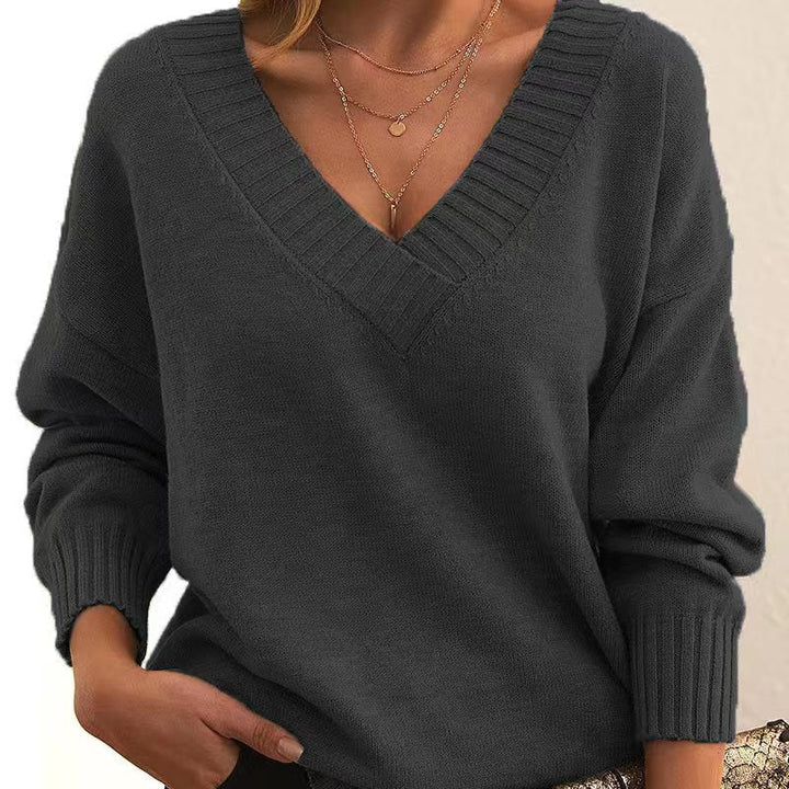Bella | Casual Solid Color Knit Sweater