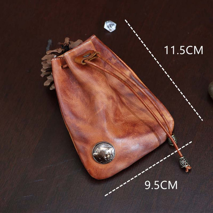 Wren | Leather Drawstring Coin Purse — Jarah Melbourne