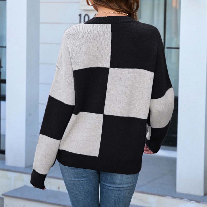 Hazel | Casual Plaid Knit Sweater