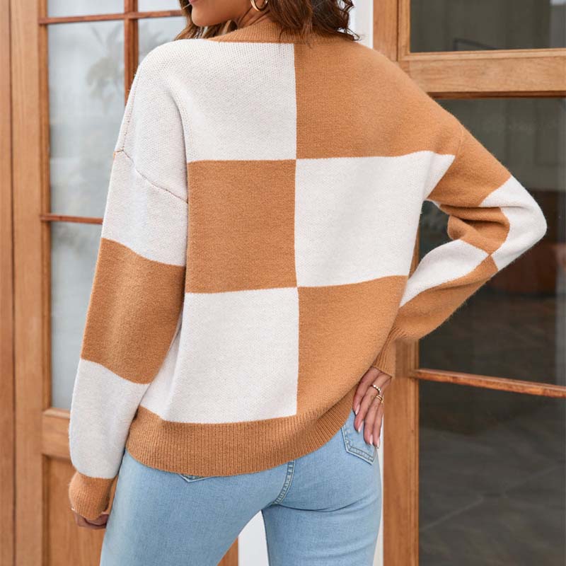 Hazel | Casual Plaid Knit Sweater