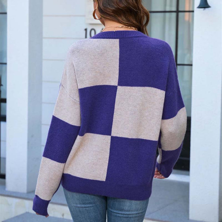 Hazel | Casual Plaid Knit Sweater
