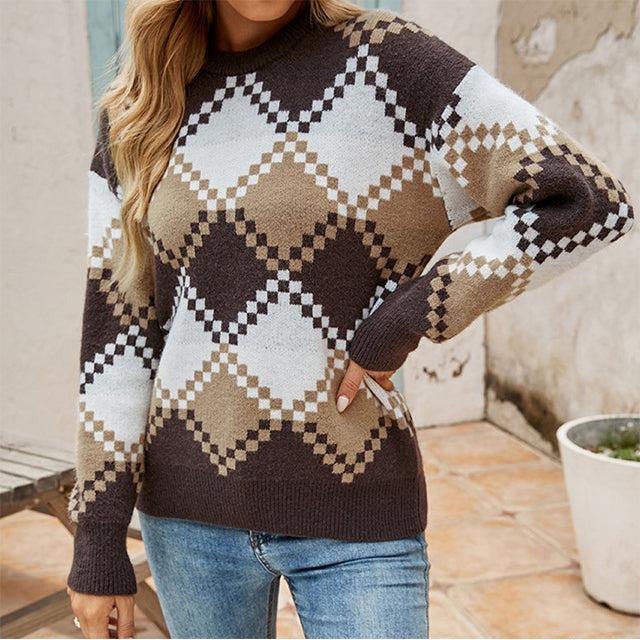 Mia | Casual Plaid Knit Sweater