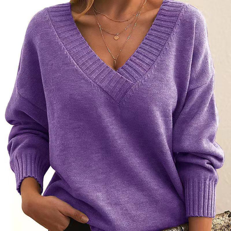 Bella | Casual Solid Color Knit Sweater