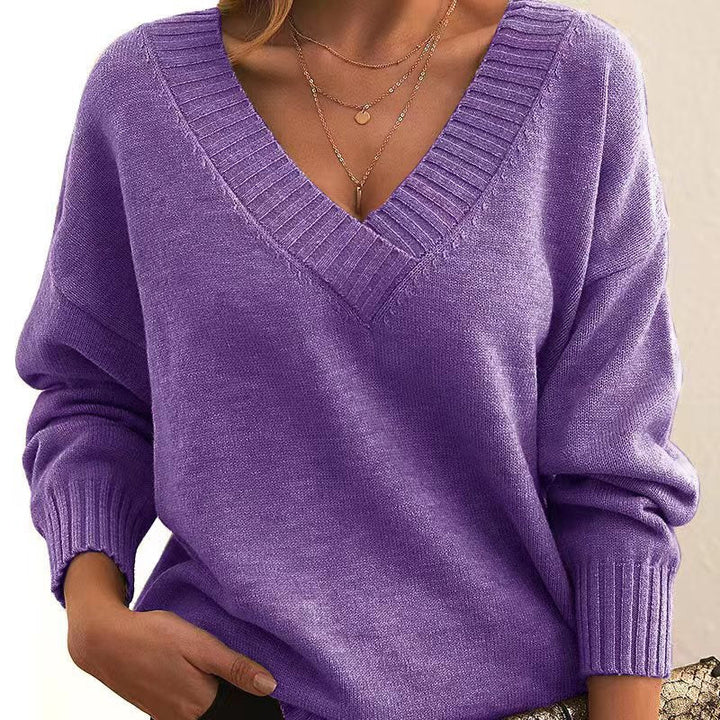 Bella | Casual Solid Color Knit Sweater