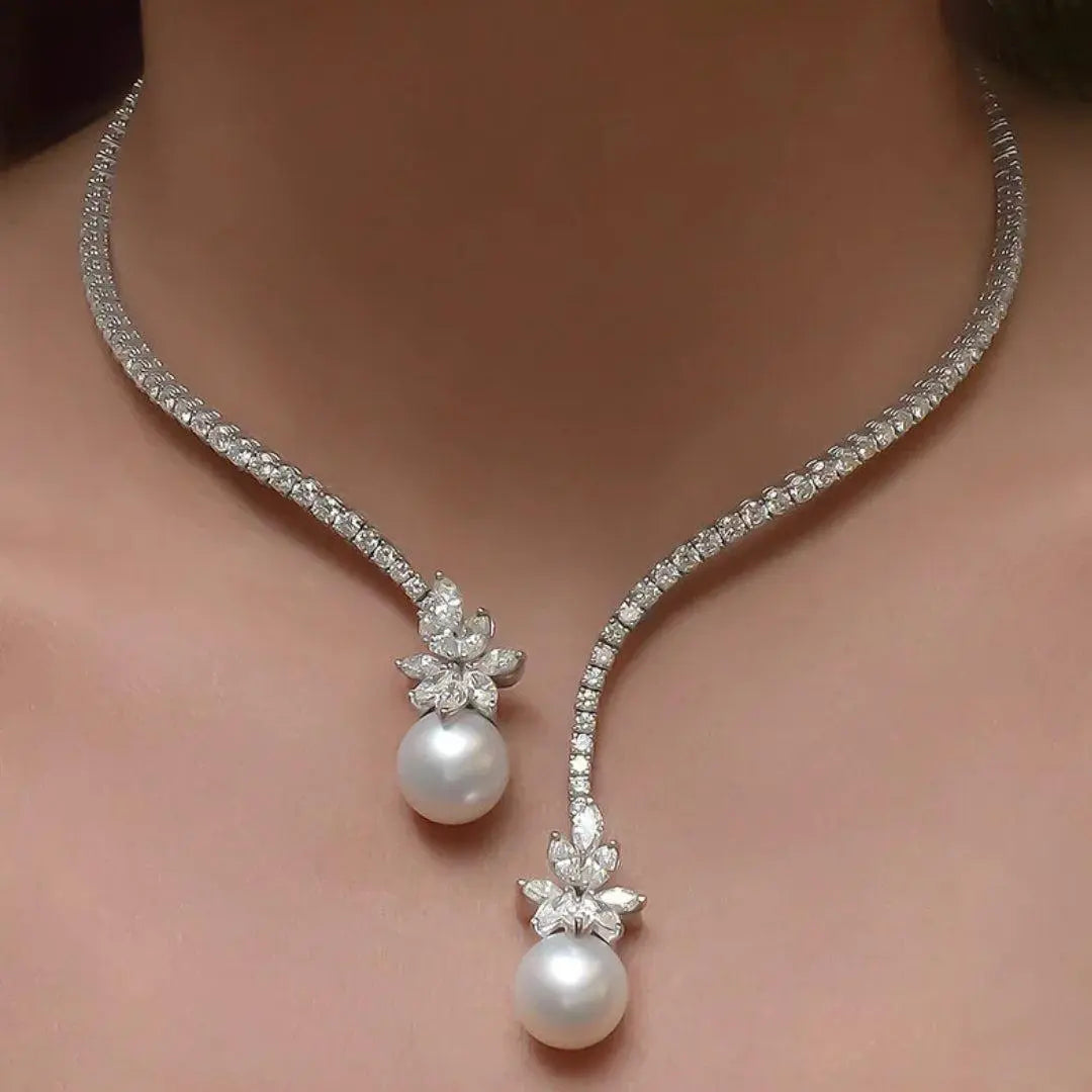 Estelle | Sterling Silver Pearl Necklace