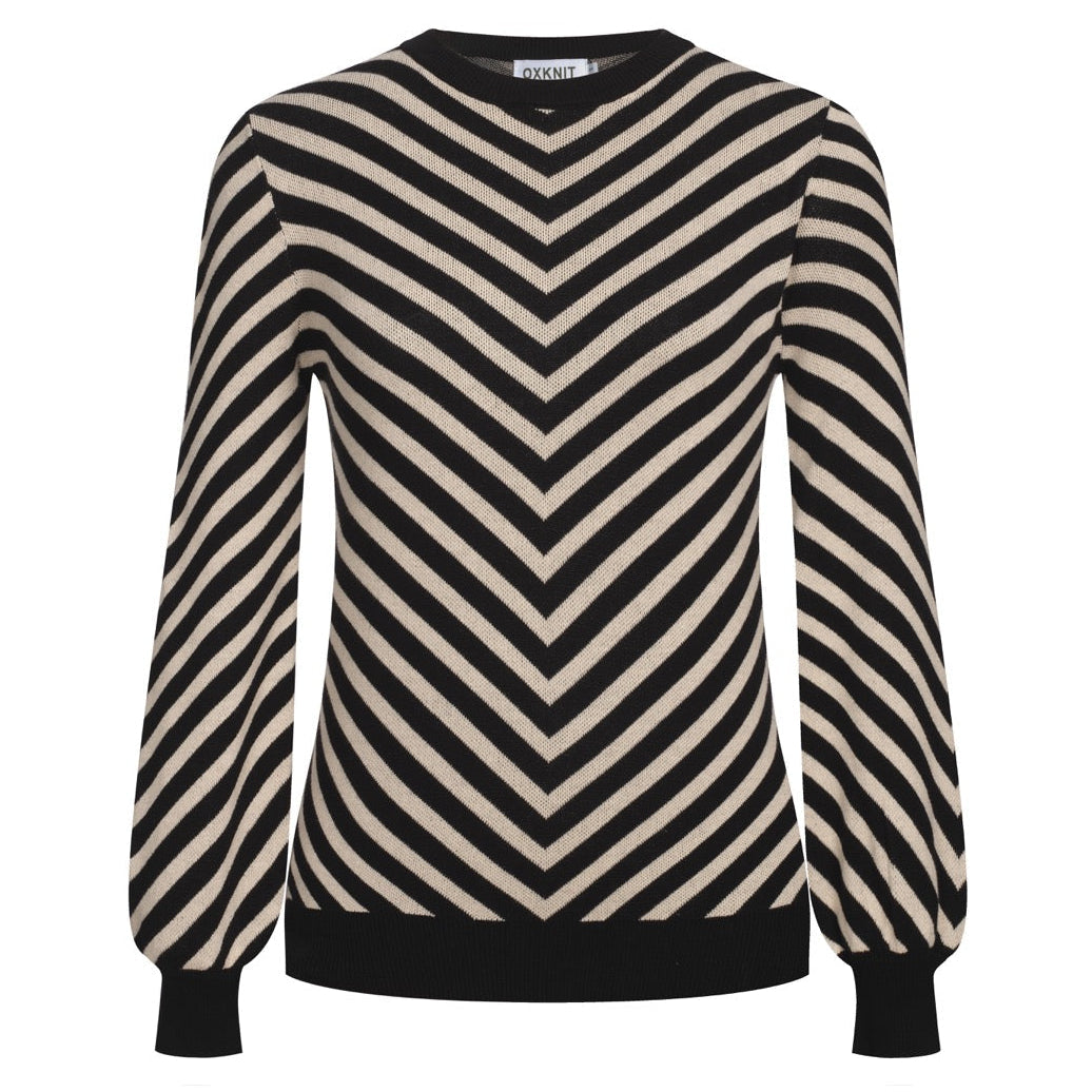 Black | Striped Classic Jacquard Knitwear