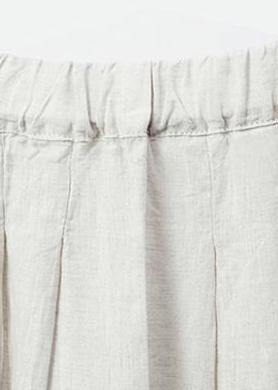 Organic Solid Casual Linen A-Line Skirt