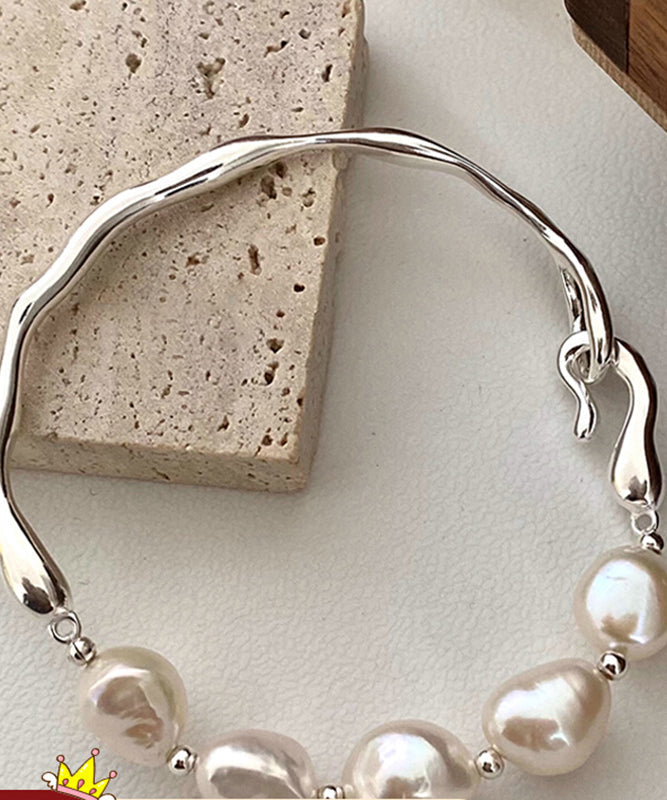 White Sterling Silver Pearl Bracelet