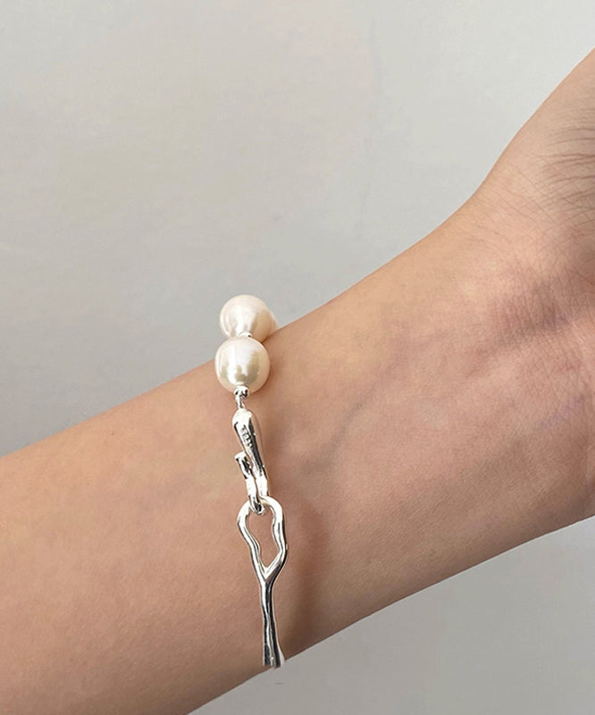White Sterling Silver Pearl Bracelet