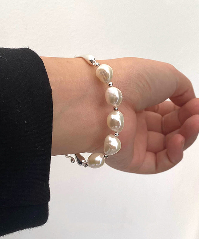 White Sterling Silver Pearl Bracelet