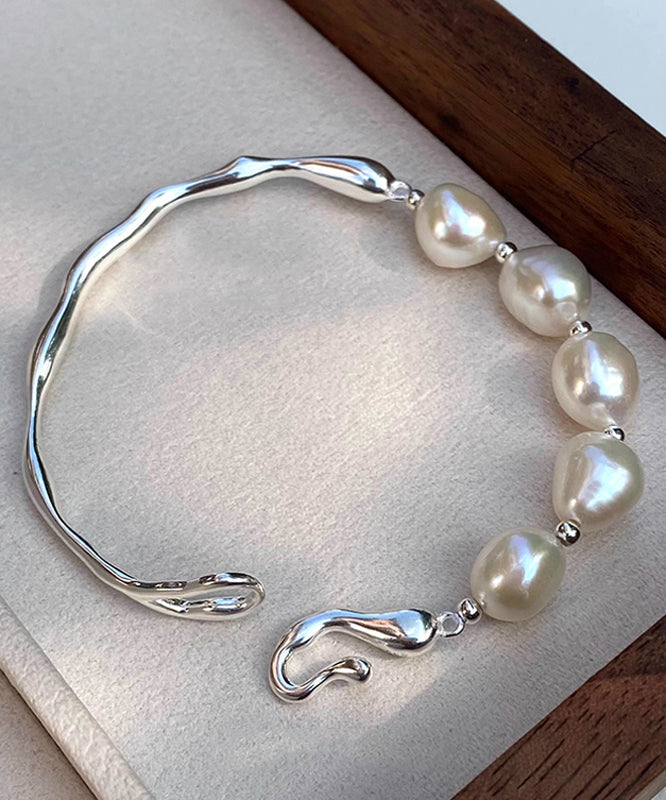 White Sterling Silver Pearl Bracelet