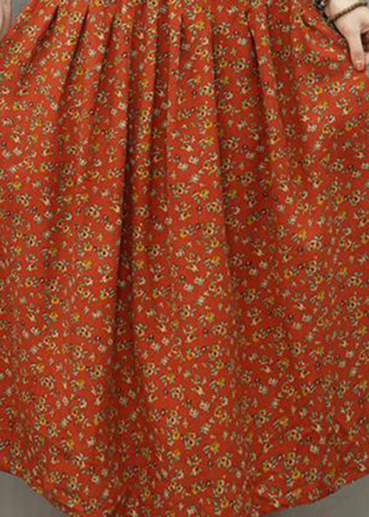 Blue Print Plus Size Linen Skirt