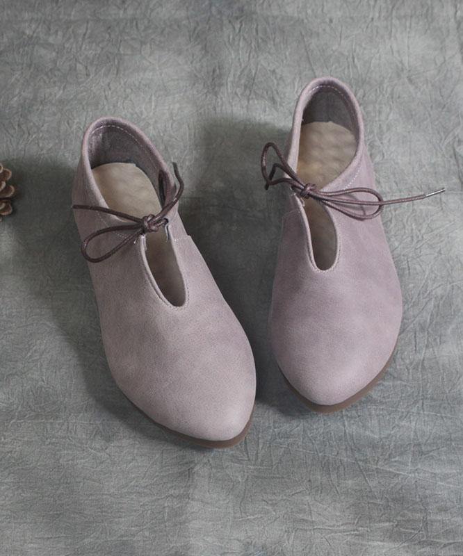 Purple Leather Boho Lace-Up Loafers