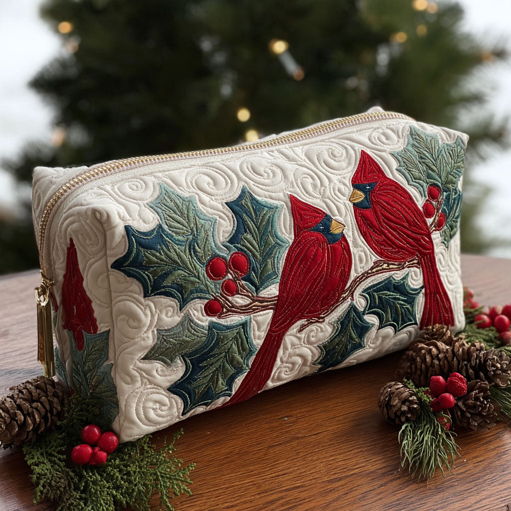 Red Pattern | Quilted Makeup Bag