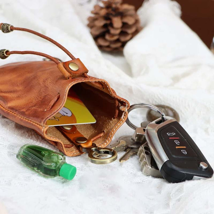 Wren | Leather Drawstring Coin Purse — Jarah Melbourne