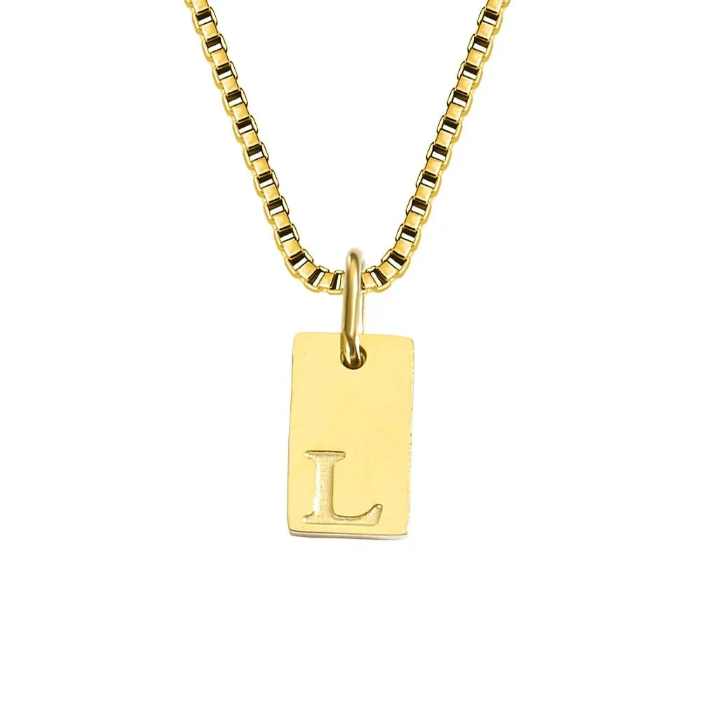 Dainty Initial Tag Necklace