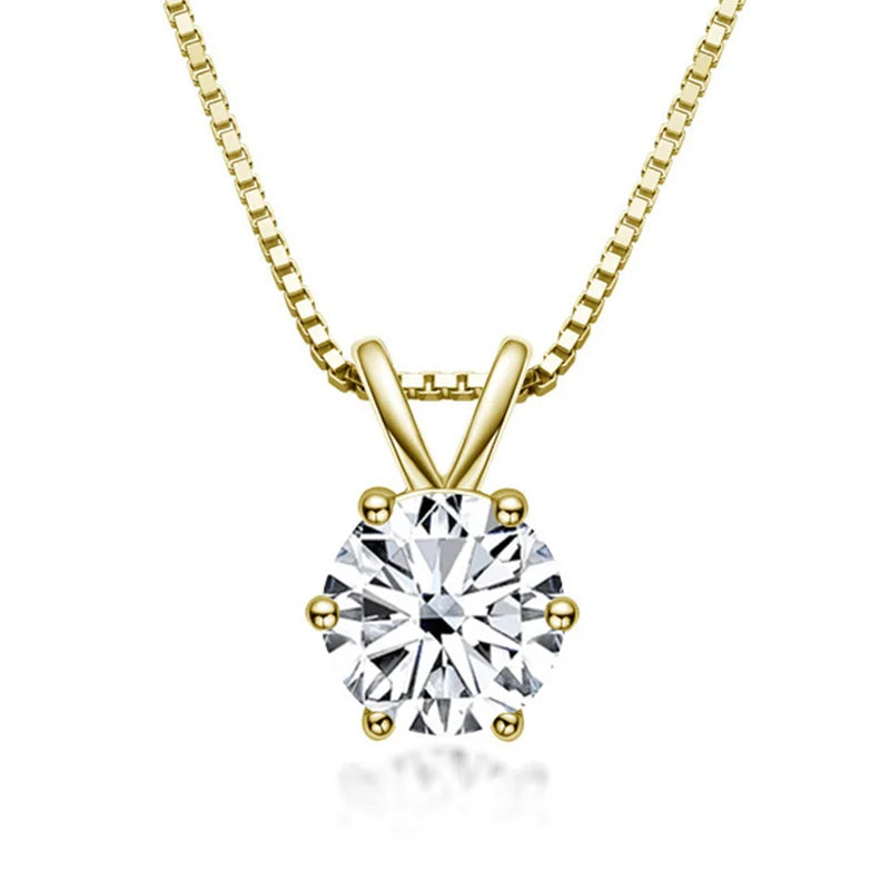 Juniper | Elegant Solitaire Necklace with Moissanite