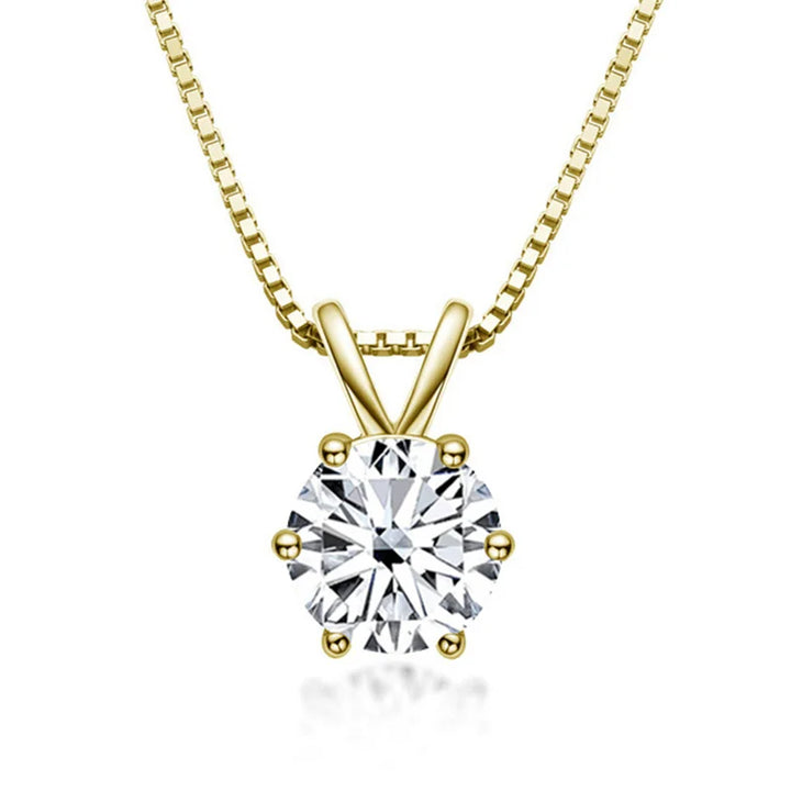 Juniper | Elegant Solitaire Necklace with Moissanite