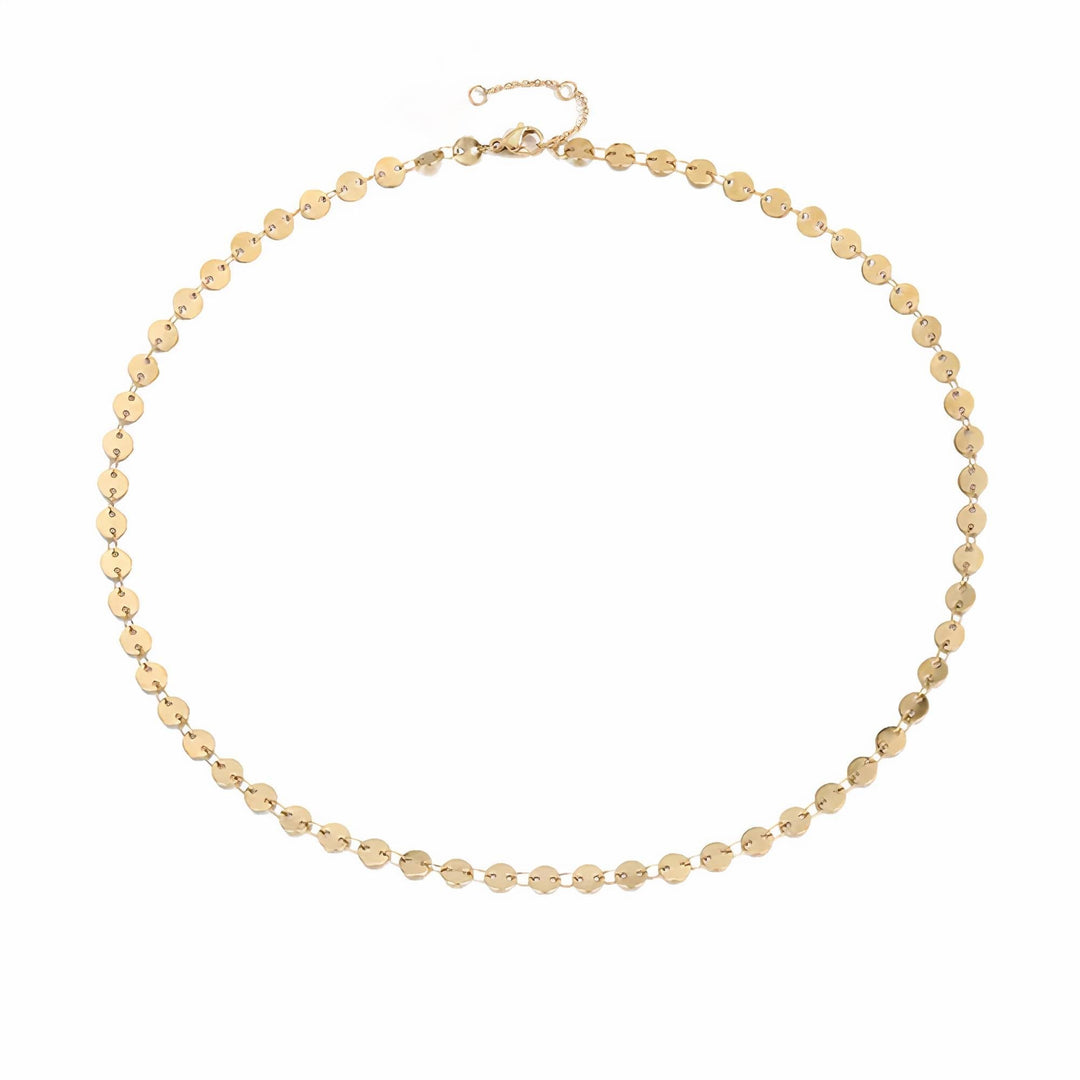 Lucky Coin Choker Disc Necklace