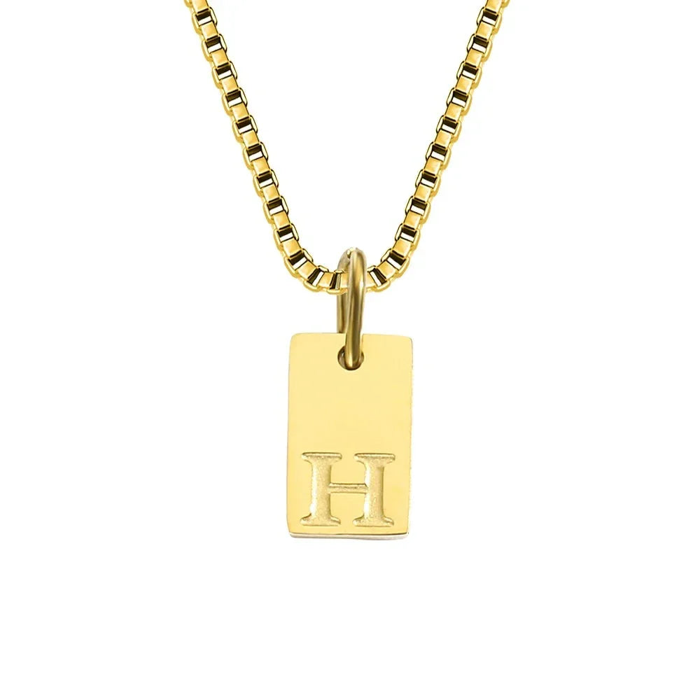 Dainty Initial Tag Necklace