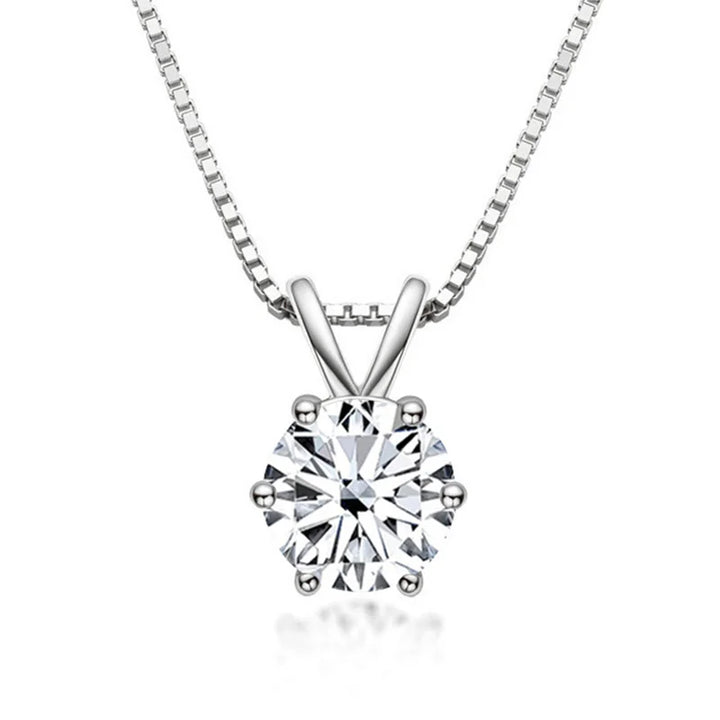 Juniper | Elegant Solitaire Necklace with Moissanite