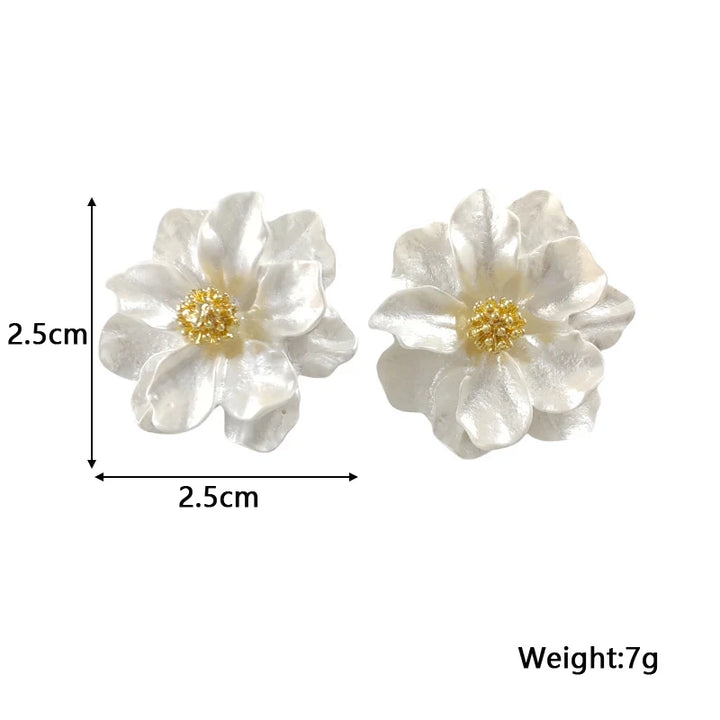 Sienna | Chic White Acrylic Earrings with Button