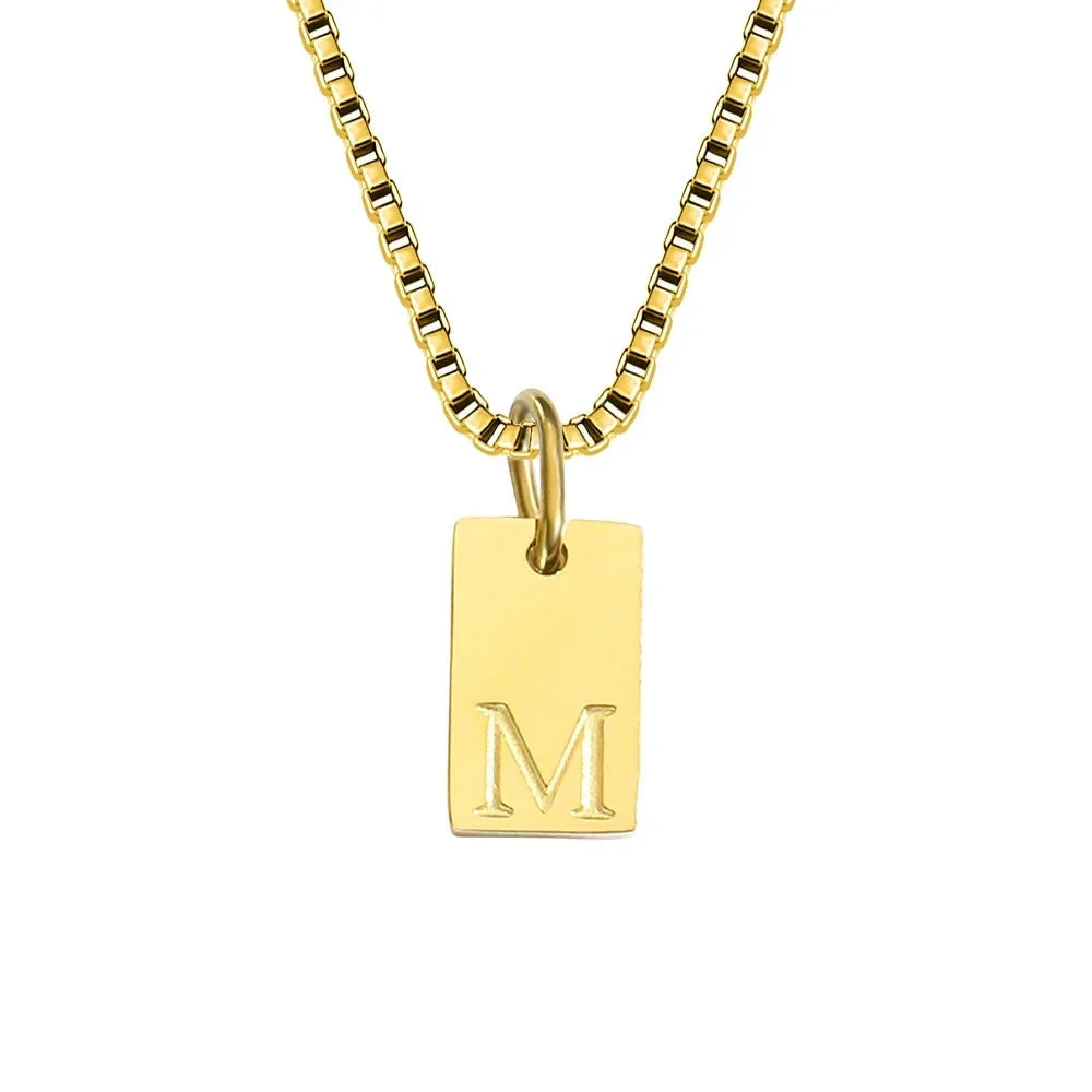 Dainty Initial Tag Necklace
