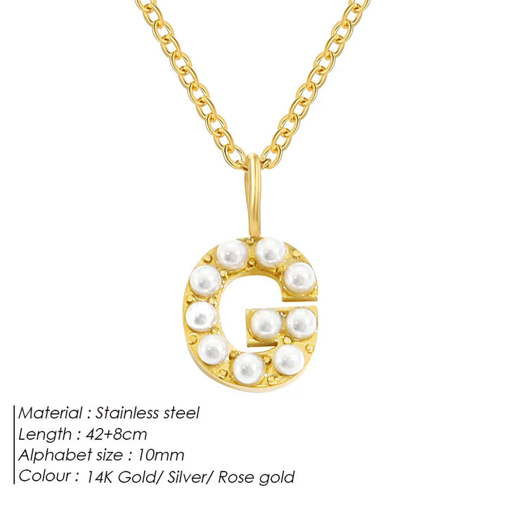 Dainty Pearl Initial Pendant