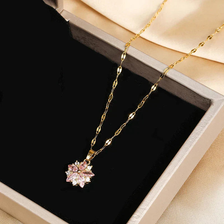 Celeste | Sakura Rose Romantic Stainless Steel Necklace