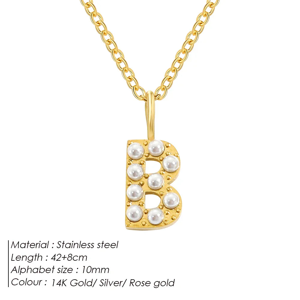 Dainty Pearl Initial Pendant