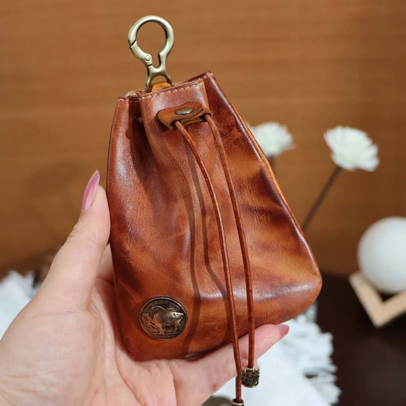 Wren | Leather Drawstring Coin Purse — Jarah Melbourne
