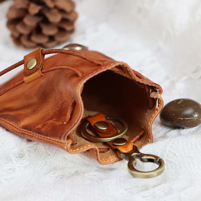 Wren | Leather Drawstring Coin Purse — Jarah Melbourne