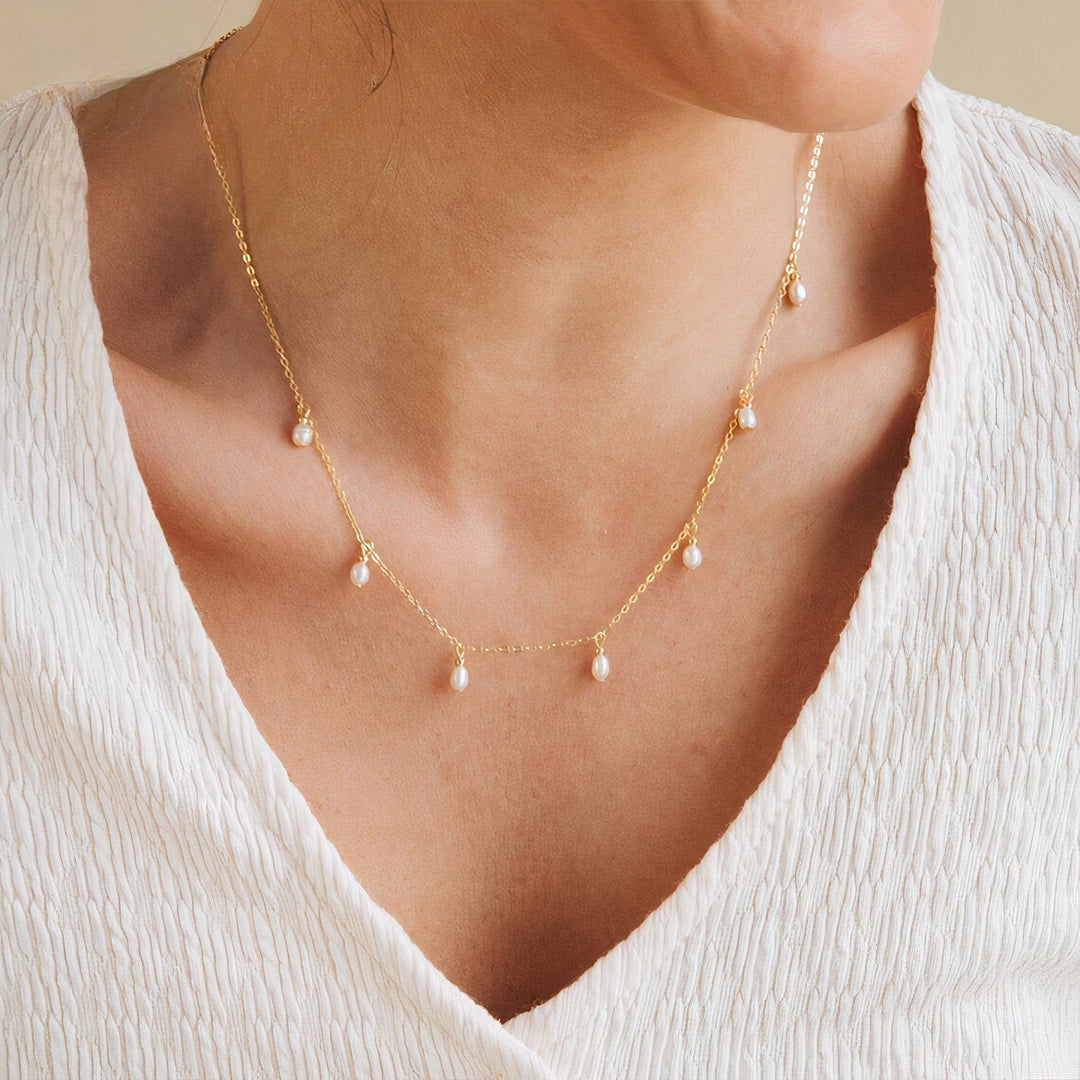 Lucky No. 7 Pearl Drop Necklace