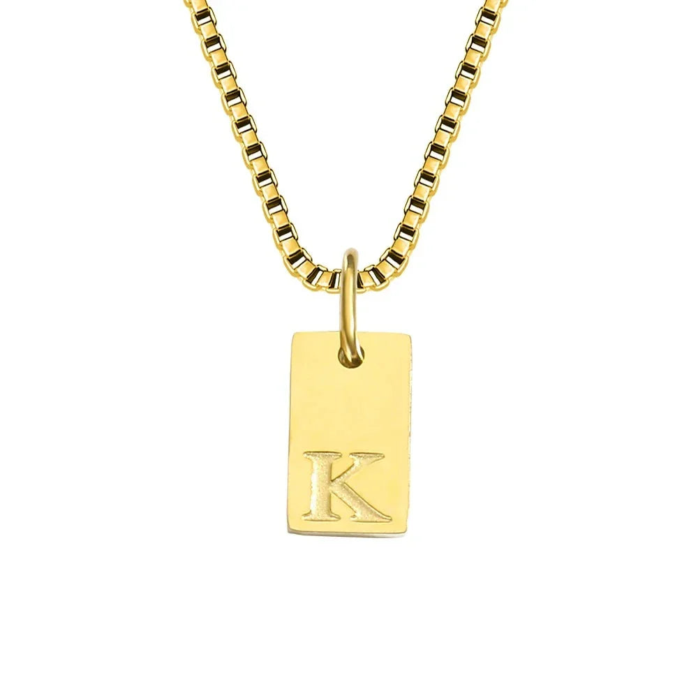 Dainty Initial Tag Necklace