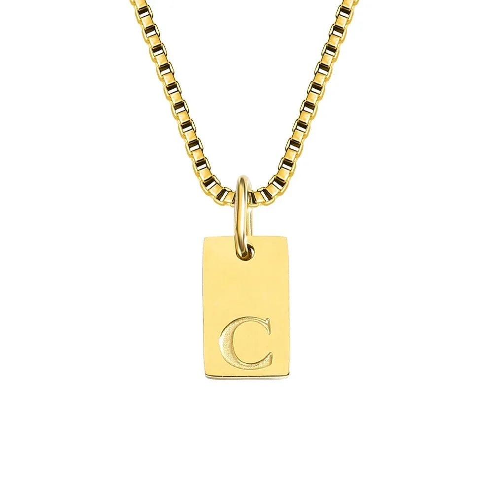 Dainty Initial Tag Necklace