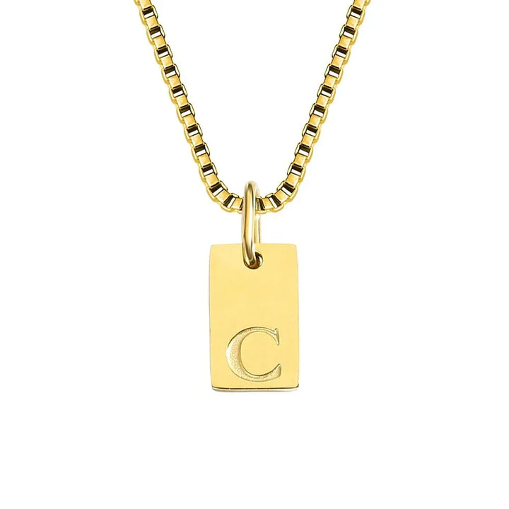Dainty Initial Tag Necklace