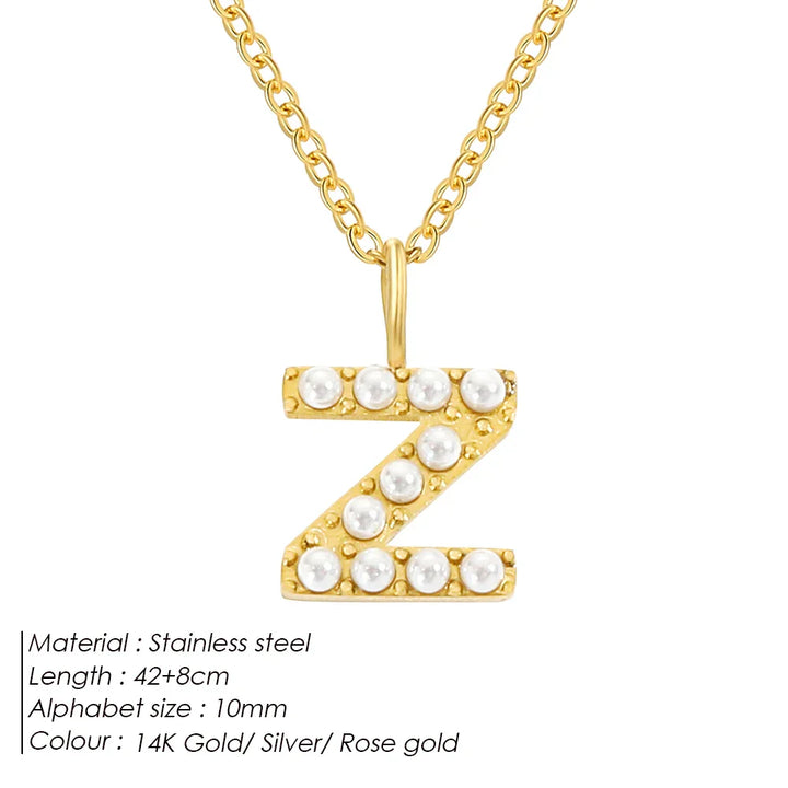 Dainty Pearl Initial Pendant