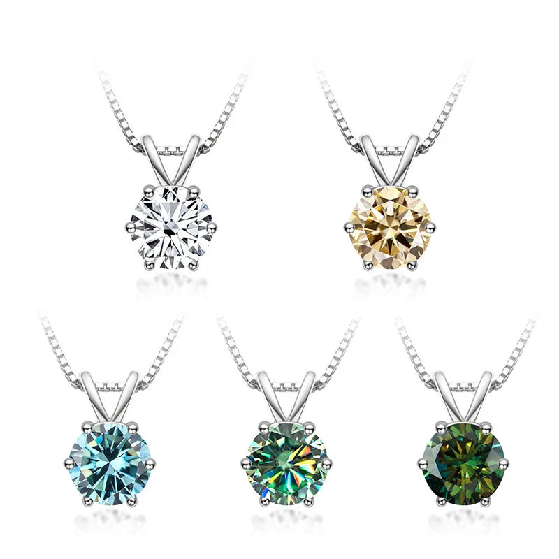 Juniper | Elegant Solitaire Necklace with Moissanite