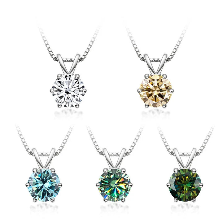 Juniper | Elegant Solitaire Necklace with Moissanite
