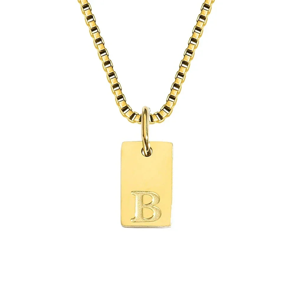 Dainty Initial Tag Necklace