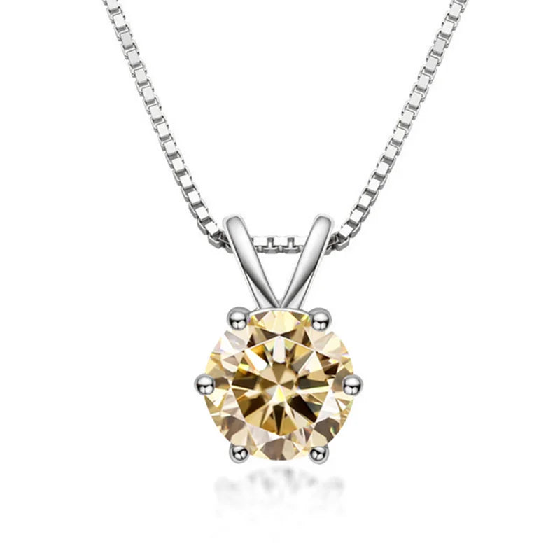 Juniper | Elegant Solitaire Necklace with Moissanite