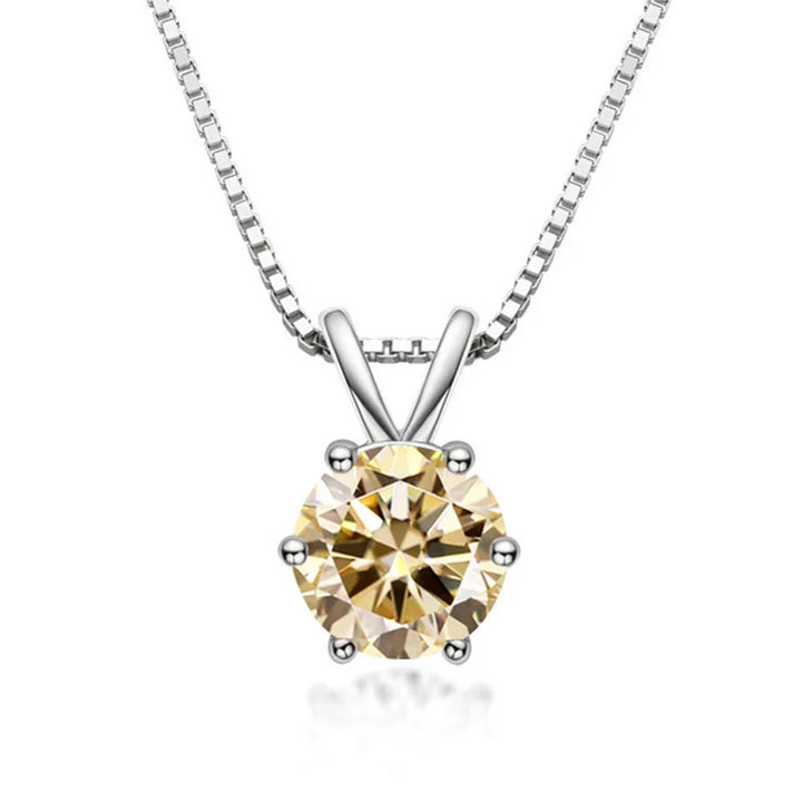 Juniper | Elegant Solitaire Necklace with Moissanite