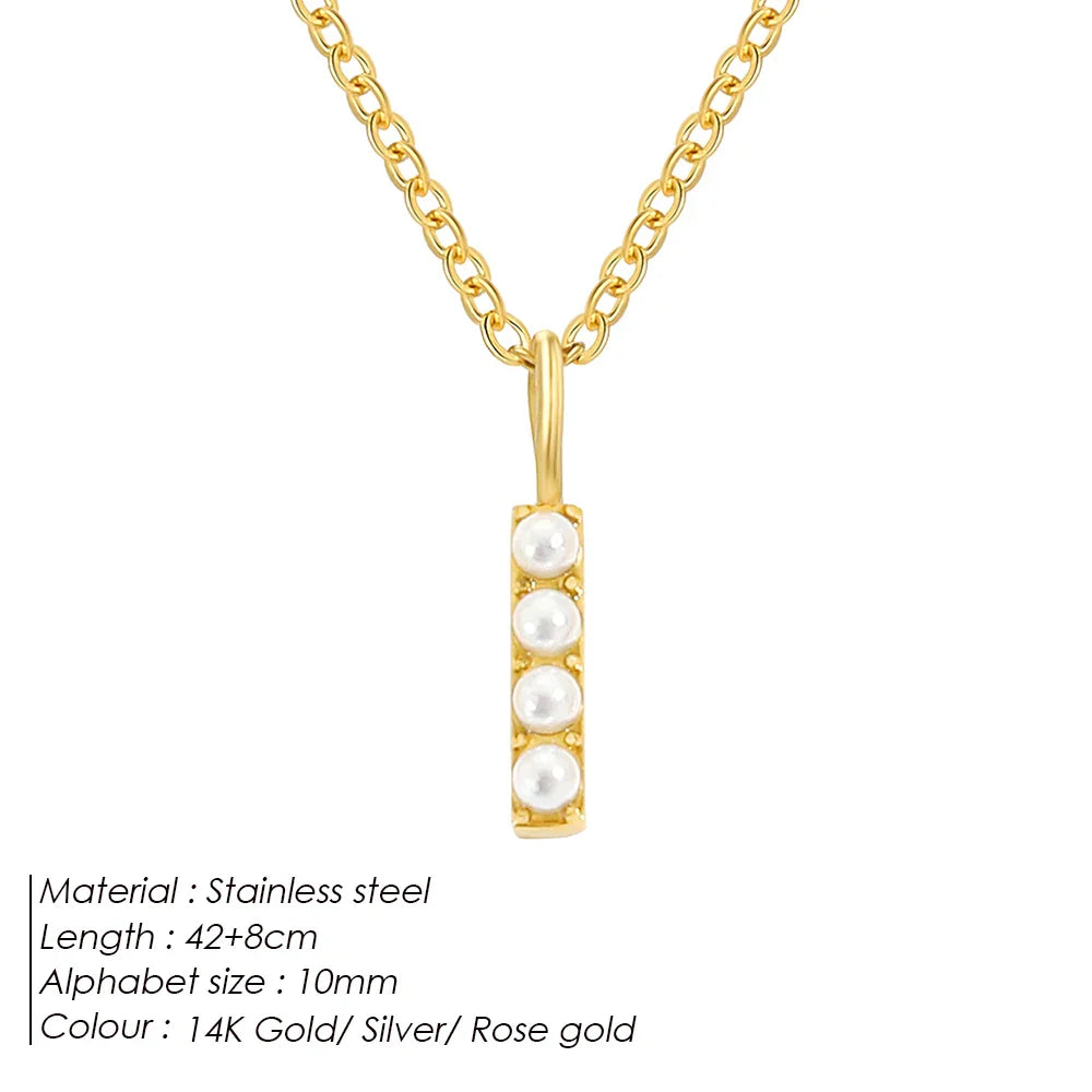 Dainty Pearl Initial Pendant