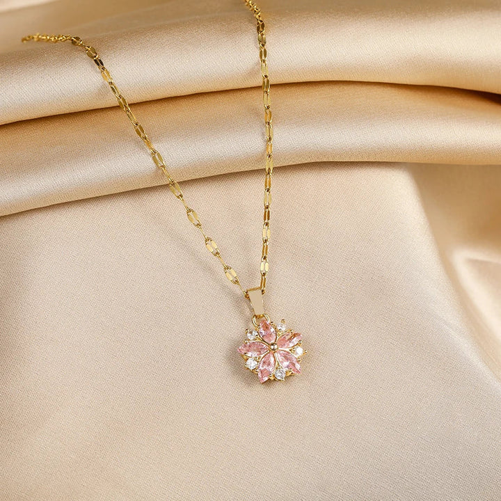 Celeste | Sakura Rose Romantic Stainless Steel Necklace