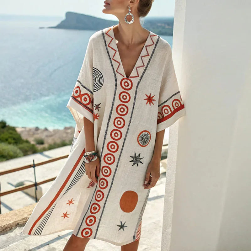 Silk Floral Beach Dress