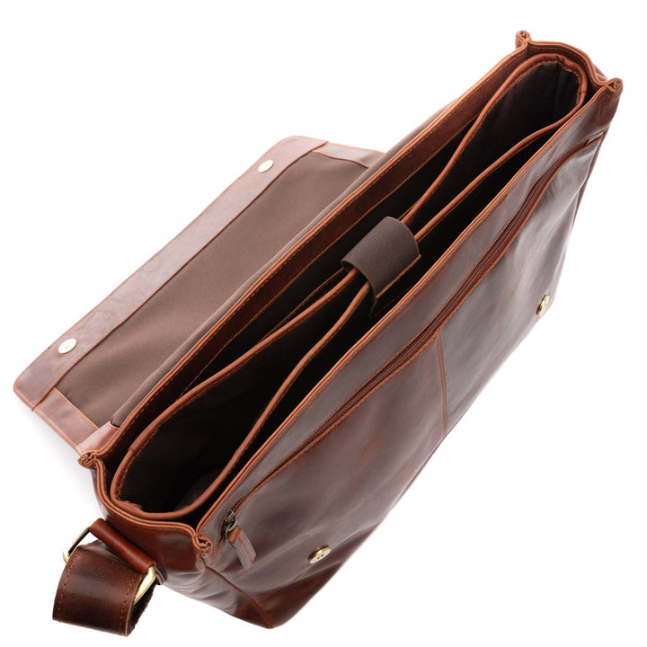 Large Leather Messenger Bag 15" SPENCER