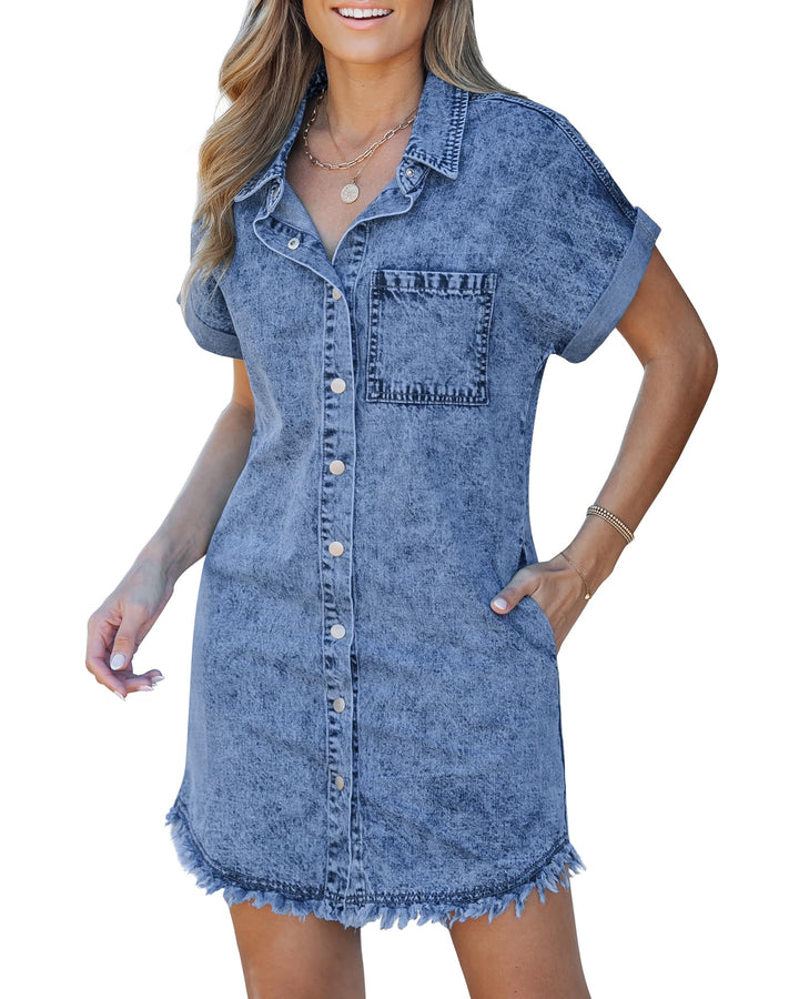 Kaelia | Denim Shirt Dress — Jarah Melbourne