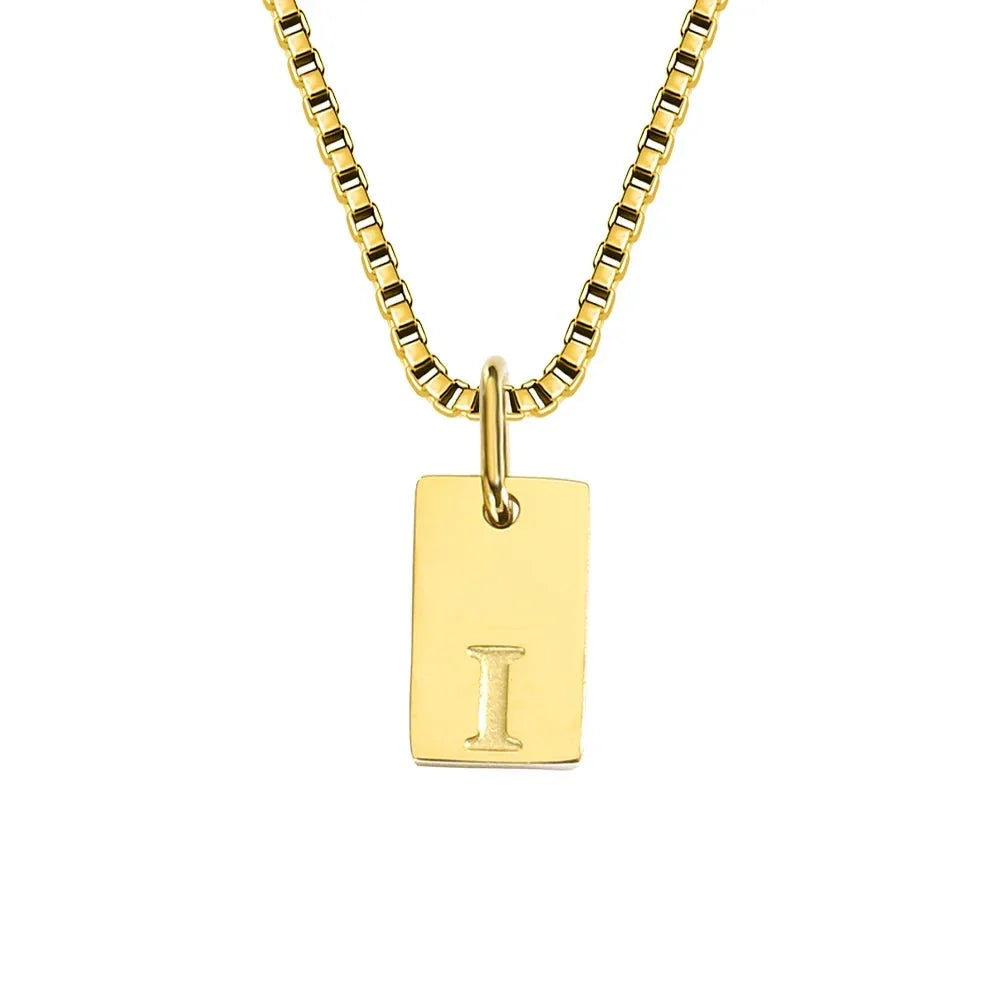 Dainty Initial Tag Necklace