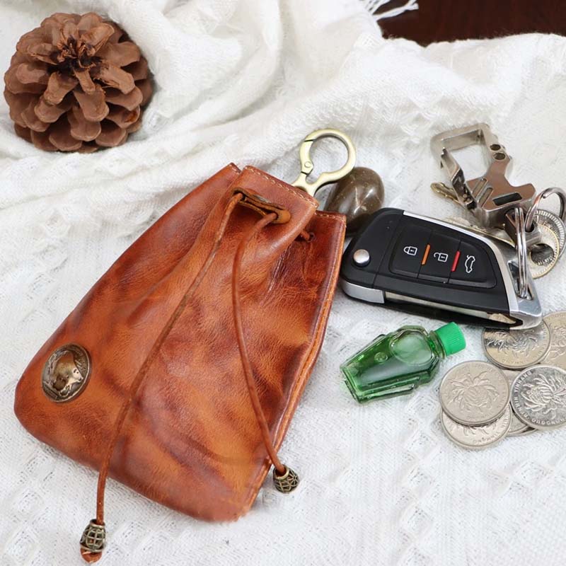 Wren | Leather Drawstring Coin Purse — Jarah Melbourne