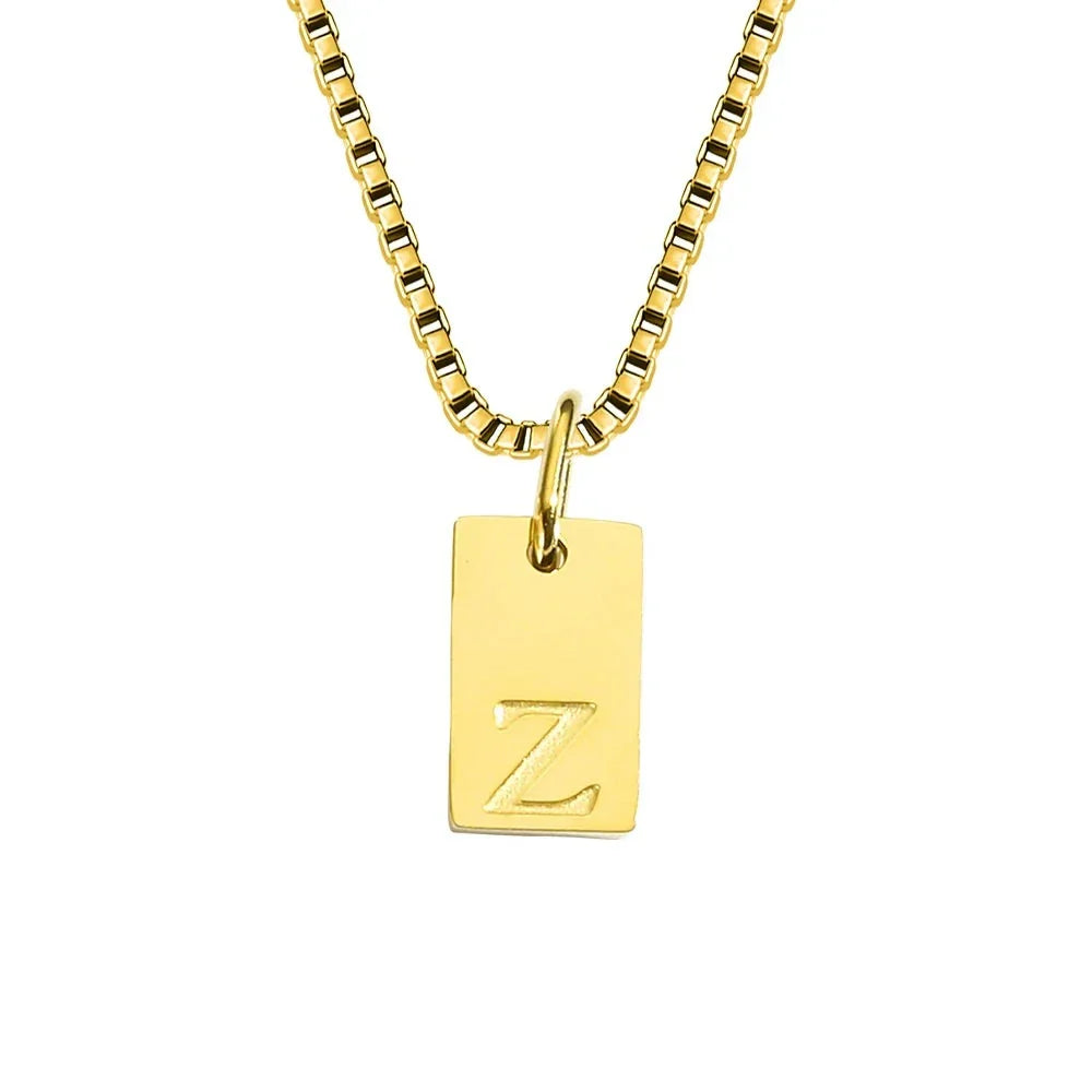 Dainty Initial Tag Necklace
